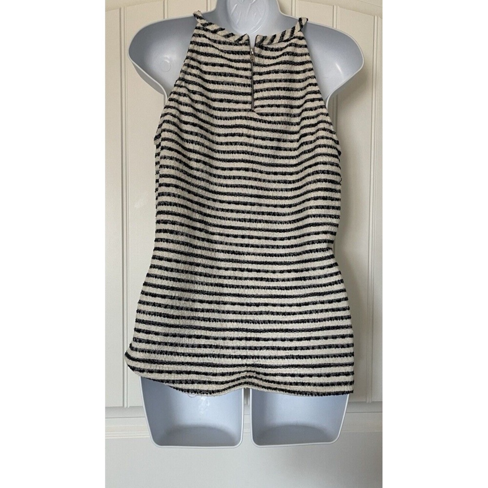 Green Envelope Blue & White Striped‎ Tank Top Womens Size Small Textured Shirt - Picture 3 of 11